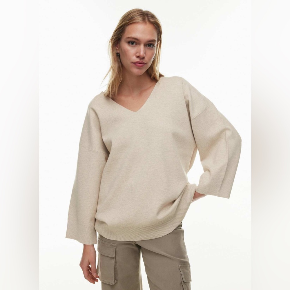 Aritzia Wilfred Free Souvenir Sweater Heather Bone Size 1 NWT